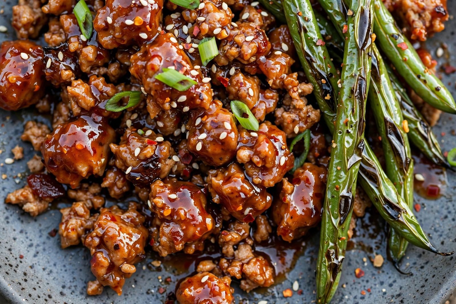 Close-up of sticky sweet-chili glazed turkey