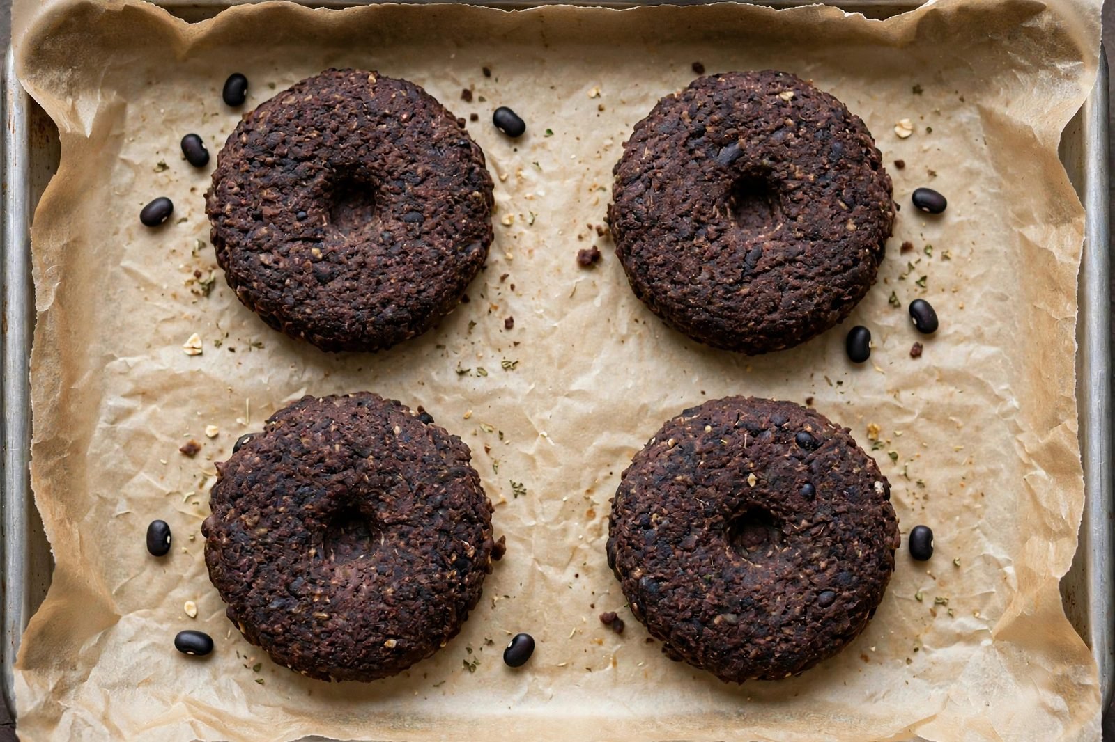 Forming black bean patties by hand